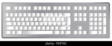 A computer keyboard with blank keys ready for personal shortcuts or tect Stock Photo