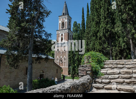 Nino's tomb and bell tower at Monastery of St Nino at Bodbe - Georgian Orthodox monastic complex, Kakheti region, Goergia Stock Photo