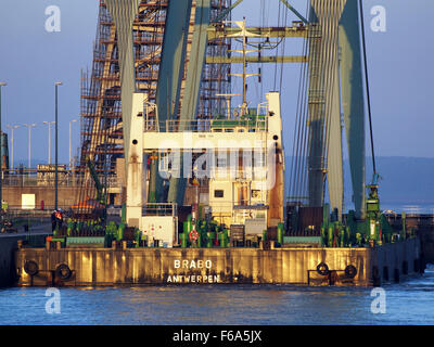 Brabo (crane barge) 800T - ENI 06105424, Port of Antwerp pic1 Stock Photo