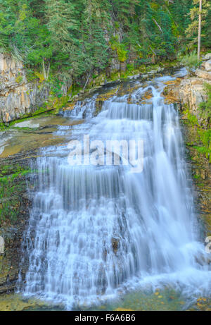 ouzel falls on the south fork of west fork gallatin river near big sky, montana Stock Photo