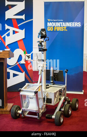 The Mountaineers team's robot is seen at an event to honor the team, who are winners of the 2015 Sample Return Robot Challenge, on Monday, Sept. 21, 2015 at the Russell Senate Office Building in Washington, DC. The Mountaineers were awarded $100,000 in prize money for successfully completing Level 2 of the Sample Return Robot Challenge at Worcester Polytechnic Institute in Massachusetts June 10-12. Photo Credit: (NASA/Aubrey Gemignani). Stock Photo