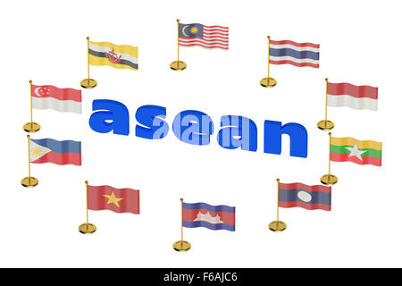 ASEAN concept  isolated on white background Stock Photo