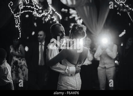 wedding dance of beautiful couple Stock Photo