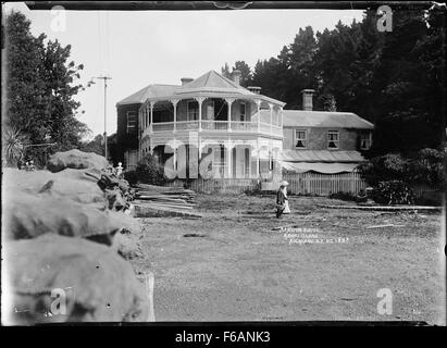 The Mansion House, located on Kawau Island in New Zealand, is a historical site once the residence of Sir George Grey, a former Governor of New Zealand. The mansion is part of the Kawau Island Historic Reserve. Stock Photo