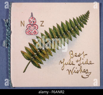 N Z Best Yule Tide wishes [Card 1900-1919] Stock Photo