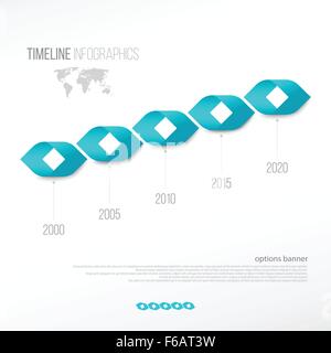 abstract banner template with time line infographic and world map. vector web design elements. marketing icons Stock Vector