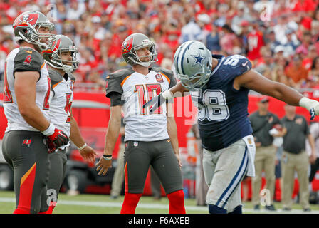Tampa, Florida, USA. 15th Nov, 2015. JIM DAMASKE | Times .Bucs kicker Connor Barth (10) misses in the 2nd qtr. during the Tampa Bay Buccaneers game against the Dallas Cowboys at Raymond James Stadium Sunday afternoon in Tampa (11/15/15) Credit:  Jim Damaske/Tampa Bay Times/ZUMA Wire/Alamy Live News Stock Photo