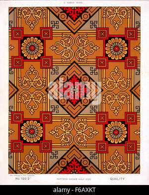 Leaf Pattern Linoleum George Harrison & Co (Bradford): Linoleum, 2 yards wide. Victorian ...