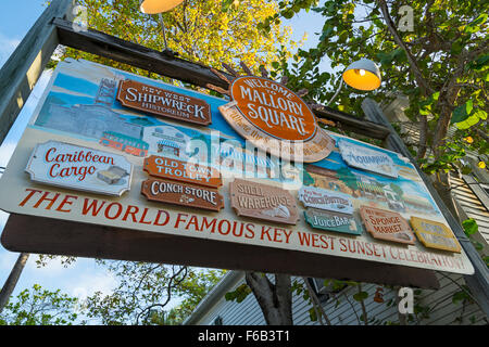 Mallory Square sign Key West Florida Stock Photo