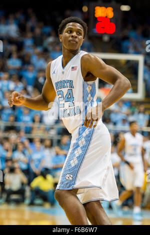 UNC Guard Kenny Williams (24) during the NCAA Basketball game between the Fairfield Stags and the North Carolina Tar Heels at the Dean E. Smith Center on November 15, 2015 in Chapel Hill, North Carolina. Jacob Kupferman/CSM Stock Photo