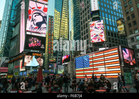 Times Square Advertising and Buildings, NYC Stock Photo