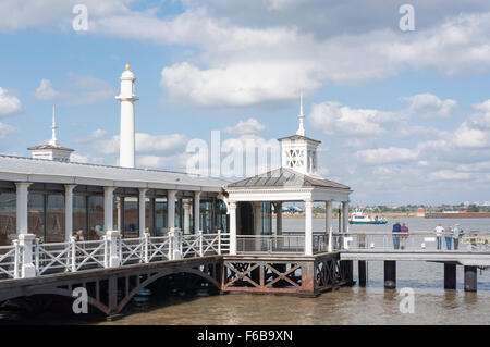 The Town Pier on Thames estuary, Gravesend, Kent, England, United Kingdom Stock Photo