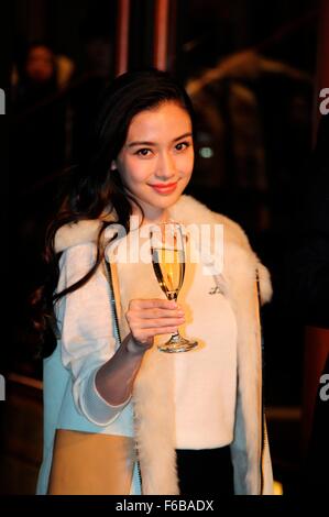 Shanghai, China. 15th Nov, 2015. Angelababy attends the opening ceremony of Coach in Shanghai, China on 15th November, 2015. © TopPhoto/Alamy Live News Stock Photo