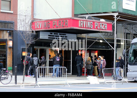 Irving Plaza, 17 Irving Pl, New York, NY. exterior storefront of a music venue in the Gramercy neighborhood of Manhattan. Stock Photo