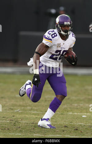 Minnesota Vikings running back Adrian Peterson (28) cuts back against ...