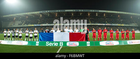 Cesena, Italy. 15th Nov, 2015. Both team groups Football/Soccer : Italian 'Serie B' match between AC Cesena 0-2 FC Bari at Stadio Dino Manuzzi in Cesena, Italy . © Maurizio Borsari/AFLO/Alamy Live News Stock Photo