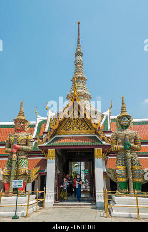 Yak, Dschak, guardians at temple entrance, Wat Phra Kaew, Grand Palace, Bangkok, Central Thailand, Thailand Stock Photo