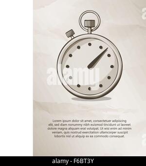 Stopwatch. Vintage Label, Logo, Frame, Brochures. Design Templates. Vector illustration. Stock Vector
