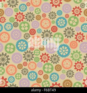 Seamless texture or different gear wheels. Vector illustration. Stock Vector