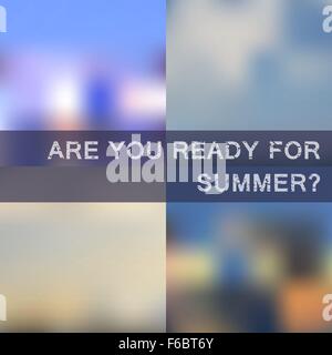 Blurred summer backgrounds vector set Stock Vector