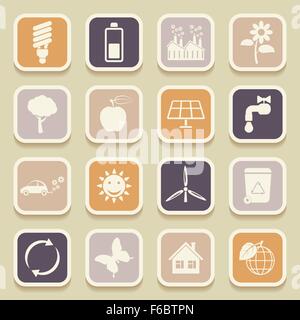Ecology universal icons for web and mobile applications. Vector illustration Stock Vector