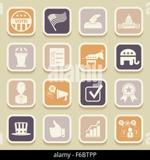 Political election campaign universal icons for web and mobile applications. Vector illustration Stock Vector