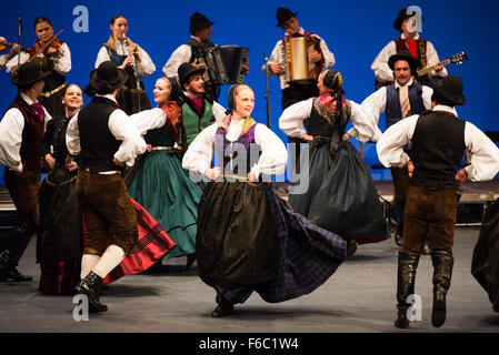 Slovenian folklore group performing at 27th Folkart International CIOFF Folklore Festival, Festival Lent, Maribor, Slovenia Stock Photo