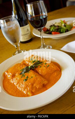 Cannelloni filled with spinach and ricotta Stock Photo