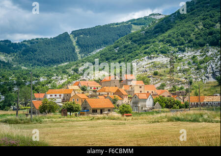 Njegusi historical village in Montenegro Stock Photo