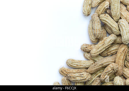 Boiled peanuts on white background top view Stock Photo