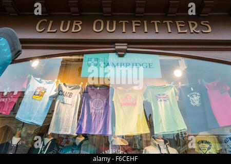 Clothes for sale at Ryder and Amies Club Outfitters and University clothes shop window Cambridge UK Stock Photo