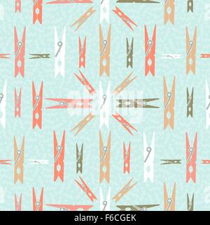 Clothespin design retro seamless pattern concept background. Ideal for web backdrop, print or vintage style campaign. EPS10 Stock Vector