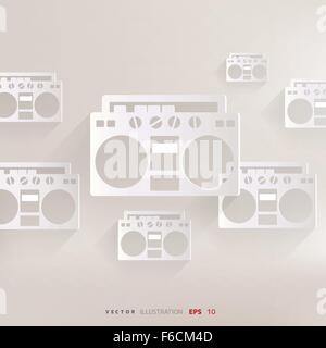 Retro tape recorder, hipster style Stock Vector