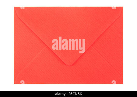 closed red envelope isolated on white background Stock Photo