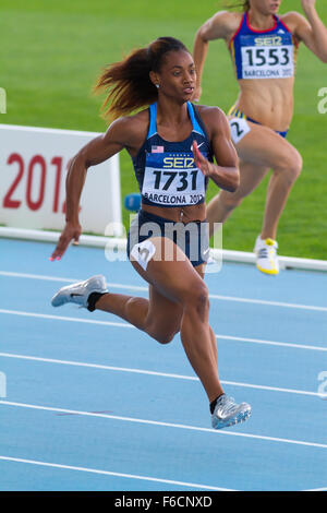 Dezerea Bryant of  USA,100m, IAAF World Junior Athletics Championships 2012 in Barcelona,Spain Stock Photo