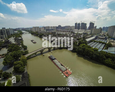 Hangzhou, Turkey. 16th Nov, 2015. Aerial photo taken on July 12, 2014 shows the Jinghang Canal, or the Great Canal in Hangzhou, capital of east China's Zhejiang Province. China will host the 2016 Group of Twenty (G20) summit in the eastern city of Hangzhou, best known for its scenic West Lake, on Sept. 4-5, Chinese President Xi Jinping announced in Antalya, Turkey, on Nov. 16, 2015. © Xu Yu/Xinhua/Alamy Live News Stock Photo