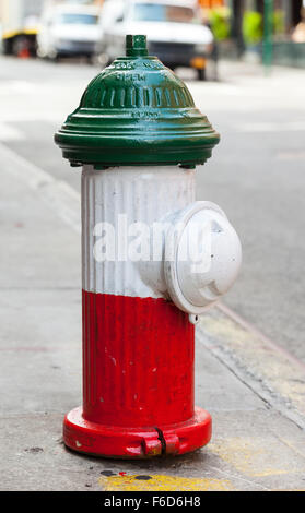 Fire hydrant in Little Italy district, Manhattan, New York City Stock Photo