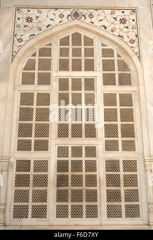 Jali window of taj mahal at agra, uttar pradesh, india, asia Stock Photo