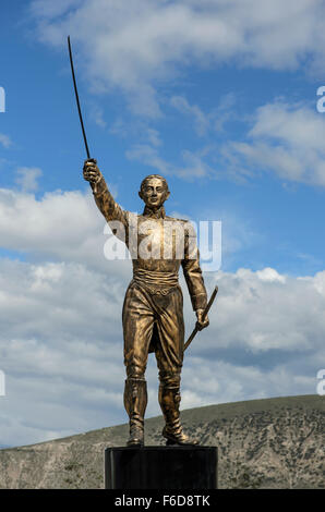 Bronze statue of Simon Bolivar, San Antonio de Pichincha, Province of Pichincha, Ecuador Stock Photo