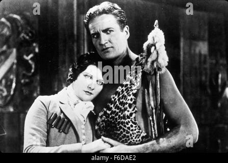 RELEASE DATE: March 20 1927   MOVIE TITLE: Tarzan and The Golden Lion   STUDIO: Roberston Cole Pictures Corporation   DIRECTOR: J.P. McGowan   PLOT: Flora Hawks is in love with the overseer of Tarzan's African estate. After a search for a legendary city of diamonds.   PICTURED: DOROTHY DUNBAR as Lady Greystoke and JAMES H. PIERCE as Tarzan.   (Credit Image: c Robertson Cole Picture Corporation/Entertainment Pictures) Stock Photo