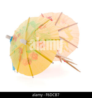 umbrellas for cocktails isolated on white background. Stock Photo