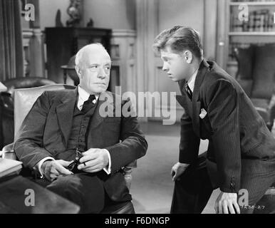 Mar 03, 1942 - Original Film Title: The Courtship of Andy Hardy. PICTURED: MICKEY ROONEY, LEWIS STONE. Stock Photo