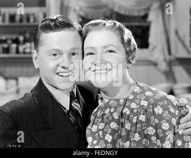 Mar 03, 1942 - Original Film Title: The Courtship of Andy Hardy. PICTURED: MICKEY ROONEY, FAY HOLDEN. Stock Photo