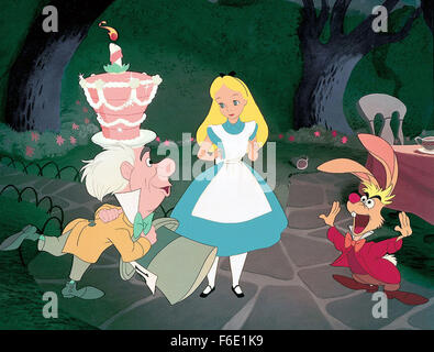 Jul 26, 1951; Los Angeles, CA, USA;  Scene from the animated family musical comedy 'Alice in Wonderland' directed by Clyde Geronimi and Wilfred Jackson. Stock Photo