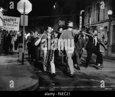 RELEASE DATE: June 23, 1960. MOVIE TITLE: The Subterraneans. STUDIO: MGM. PLOT: These are The Subterraneans Today's Young Rebels - Who live and love in a world of their own this is their story told to the hot rhythms of fabulous jazz. PICTURED: JIM HUTTON as Adam Moorad. Stock Photo