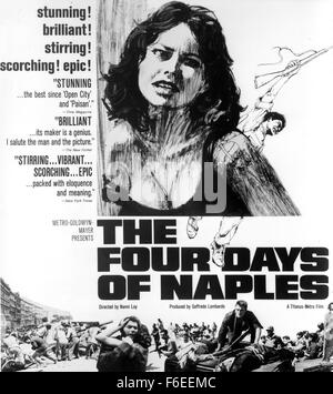 RELEASE DATE: March 19, 1963. MOVIE TITLE: The Four Days of Naples. STUDIO: Titanus. PLOT: The film shows the history of the Neapolitan popular revolt against the invading Germans, during the second world war. During the four days in Naples the revolt turns over in just few hours. Neapolitans slinged on rifles and guns, and they armed themselves with stones, house-objects, gasoline-bottles and everything, anonymous and silent. Gennarino Capuozzo, a ten year old child killed on a barricade while he was fighting against the invasors, is remembered by people as a hero. PICTURED:  LEA MASSARI as M Stock Photo
