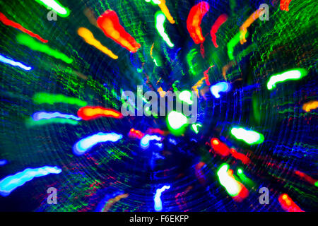 colorful firework lights over black background Stock Photo
