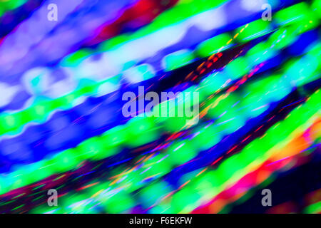 colorful bright night lights over black background Stock Photo