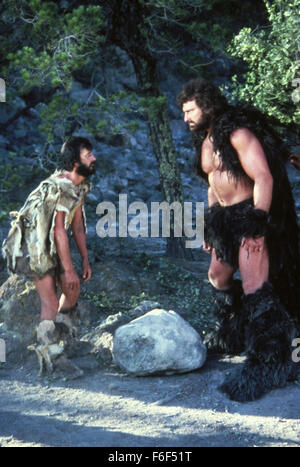 RELEASE DATE: April 17, 1981  MOVIE TITLE: Caveman  STUDIO: United Artists  DIRECTOR: Carl Gottlieb  PLOT: A caveman seeks revenge on a much larger competitor for the hand of a beautiful cavewoman  PICTURED: RINGO STARR stars as Atouk and JOHN MATUSZAK as Tonda   (Credit Image: c United Artists/Entertainment Pictures) Stock Photo