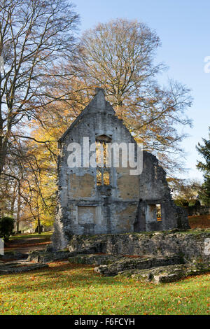 Minster Lovell Hall ruins in autumn. Oxfordshire, England. Stock Photo